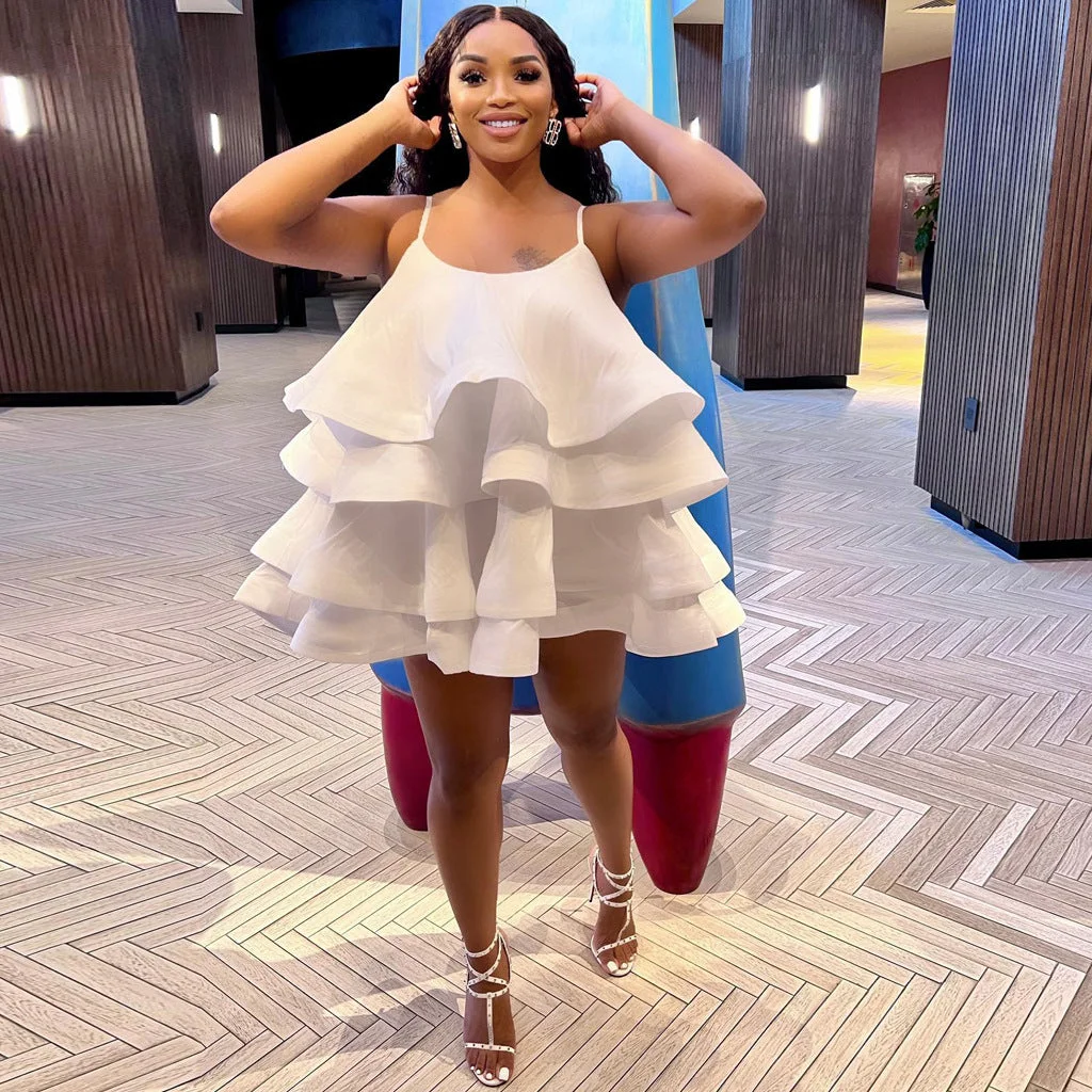 Uveng Layered Ruffled Cake Sexy For Dresses