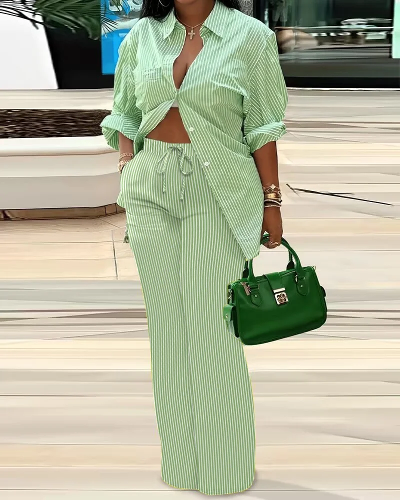 Uveng Uveng Women's Autumn And Winter 2024 New Long-Sleeved Shirt Printed Trousers Two Sets