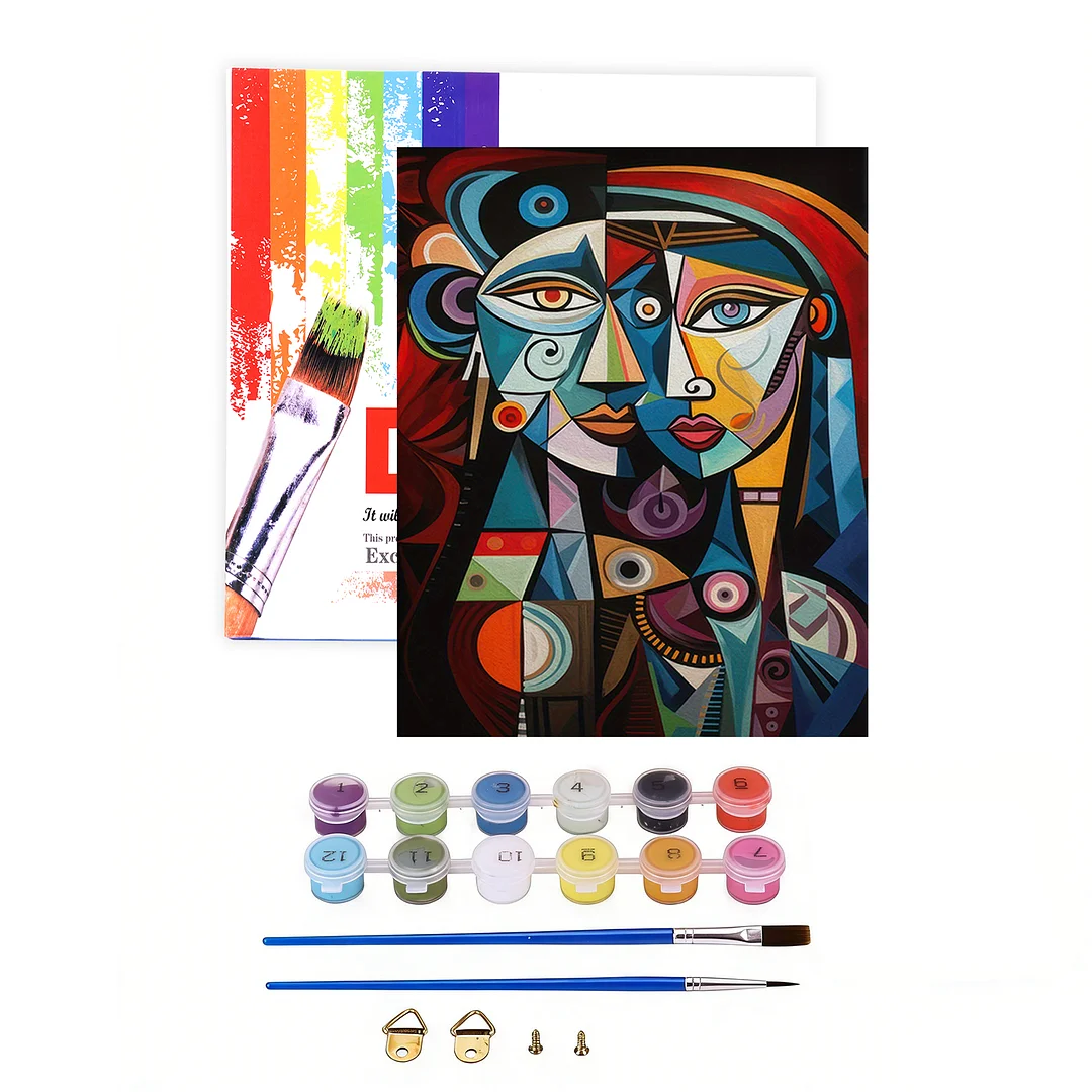 DIY Abstract Figures Paint by Numbers Kits Drawing Paintwork on Canvas 15.75x19.69inch Without Frame Canvas Oil Painting Number Painting for Beginners Adults Gift Home Wall Decor