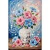 DIY Pearl Painting Hibiscus Vase for Home Decor with Frame(30x20cm)