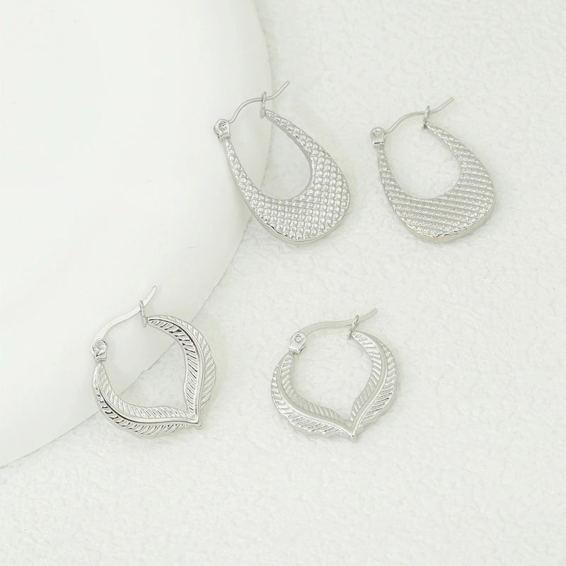 1 Pair Elegant Luxurious Sexy Geometric Polishing 304 Stainless Steel Earrings