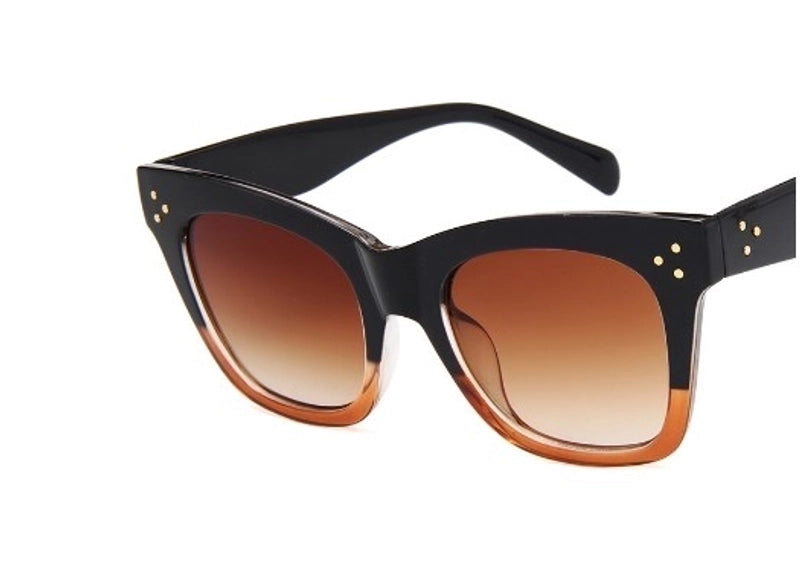 Hip-hop Color Block Ac Polygon Full Frame Women’s Sunglasses