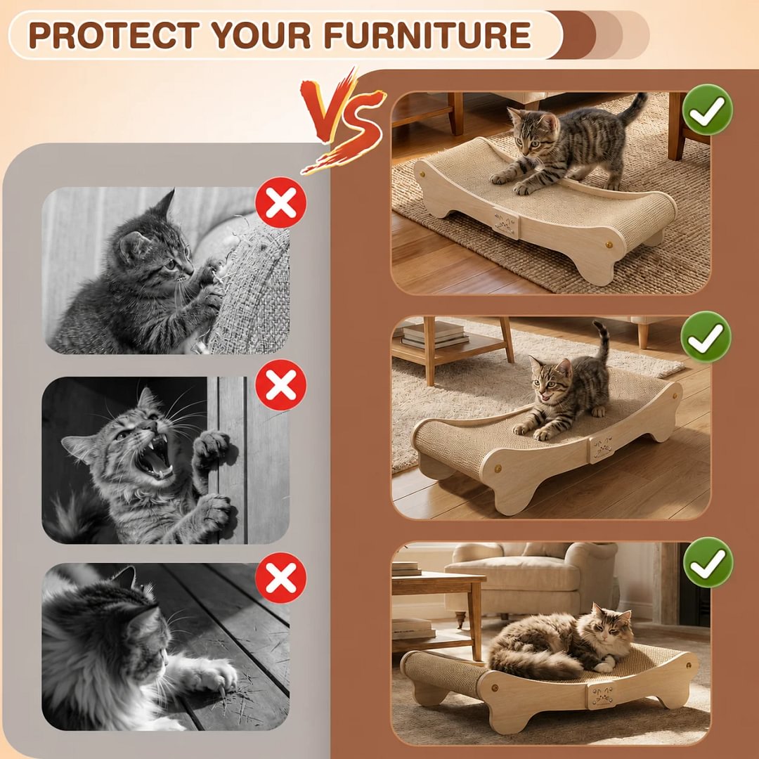 BEBANGCat Scratcher Bed for Indoor, Cat Scratch Pad Hammock for Indoor Cats Lounger & Scratch & Sleep