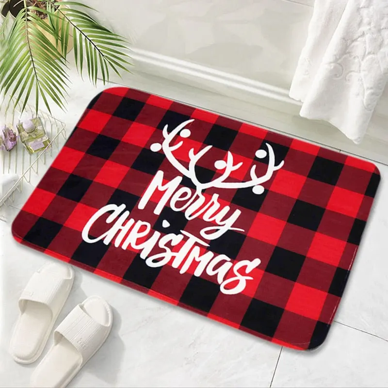 Merry Christmas Mat Flannel Outdoor Carpet Christmas Decorations For Home Xmas Santa Ornament Navidad 2020 Noel New Year Gifts