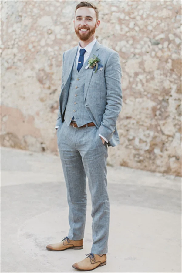 Linen beach wedding on sale suit