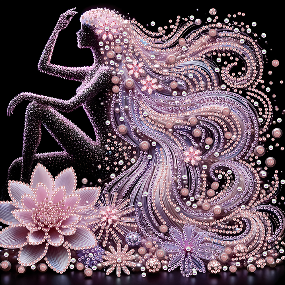 Elegant Lady 30*30cm(canvas) special shaped drill diamond painting