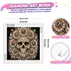 Partial Drill 5D Diamond Painting Kit Skull Abstract 30x30cm(Golden Skull)