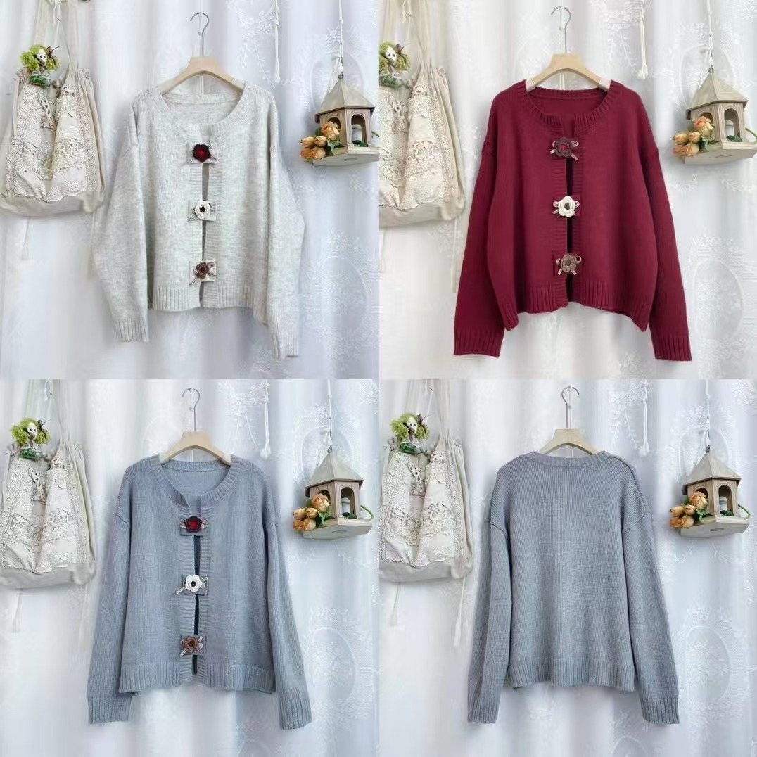 Chicfifth Sweater Women Winter Long Sleeve High Quality Autumn Vintage Top Knitted Cardigan