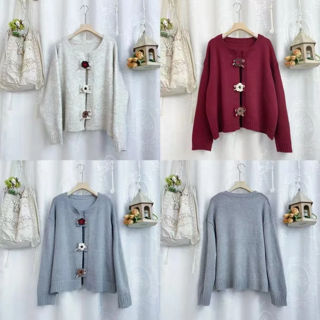 Chicfifth Sweater Women Winter Long Sleeve High Quality Autumn Vintage Top Knitted Cardigan