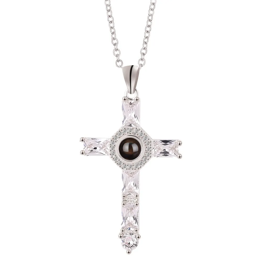 New Viral Cross Projector Picture Custom Personalized Photo Necklace wetirmss