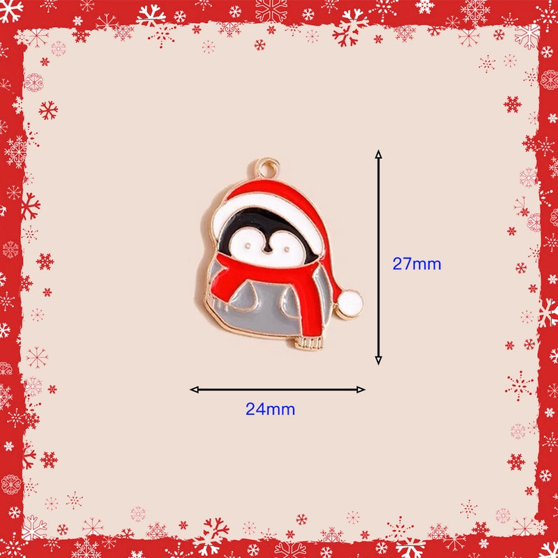 10 PCS/Package 13 * 20mm 15 * 22mm 17*24mm Alloy Rhinestones Bell Snowman Elk Pendant Jewelry Accessories