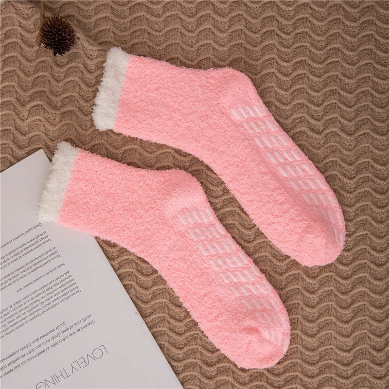 Women’s Slippers Garter Belt Grip Anti-slip Socks Dispensing Coral Velvet Socks Tube Floor Crew