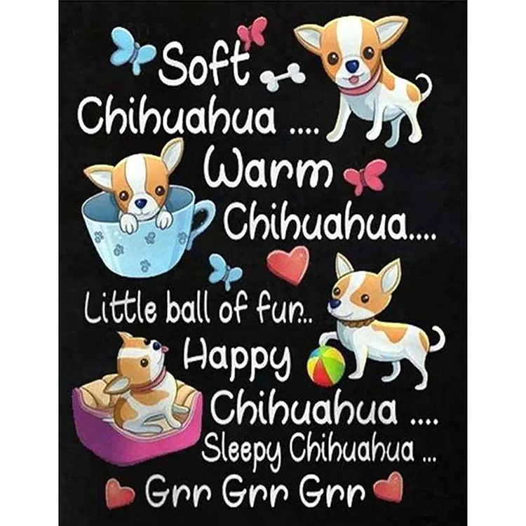 Kawaii Dogs Round Full Drill Diamond Painting 40X50CM(Canvas) gbfke