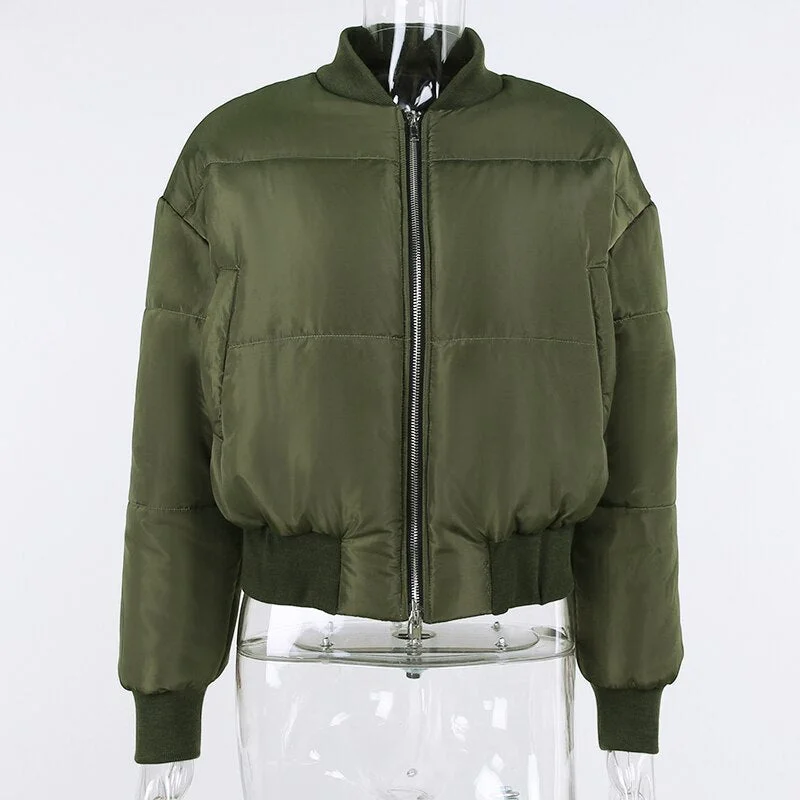 WannaThis Thick Stand Collar Women Parkas 2021 Winter Female Outerwear Streetwear Warm Pocket Ladies Coat Zipper Warm Jacket New