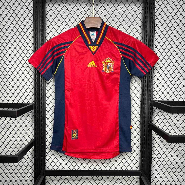Spain 1998 Retro Home Football Jersey