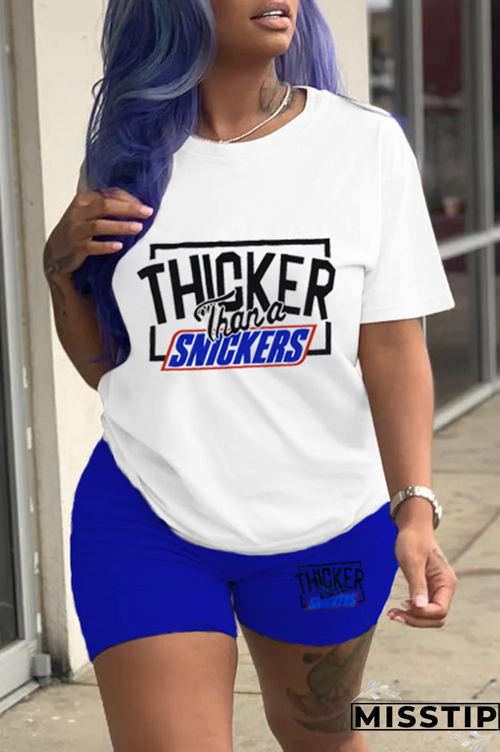 Black Gold Casual Print Patchwork O Neck Short Sleeve Two Pieces