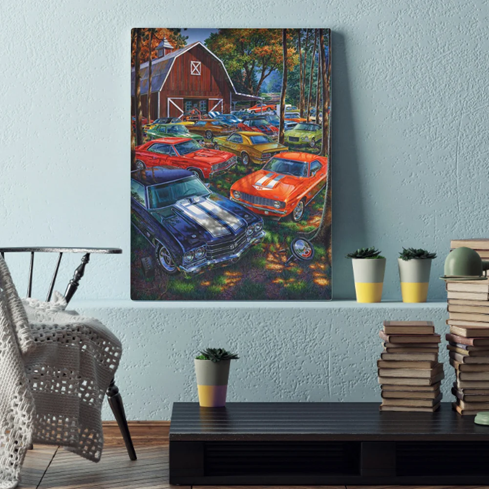 Full Round Diamond Painting 35*45 - Forest Parking Lot