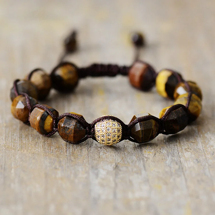 Natural stone handwoven bracelet