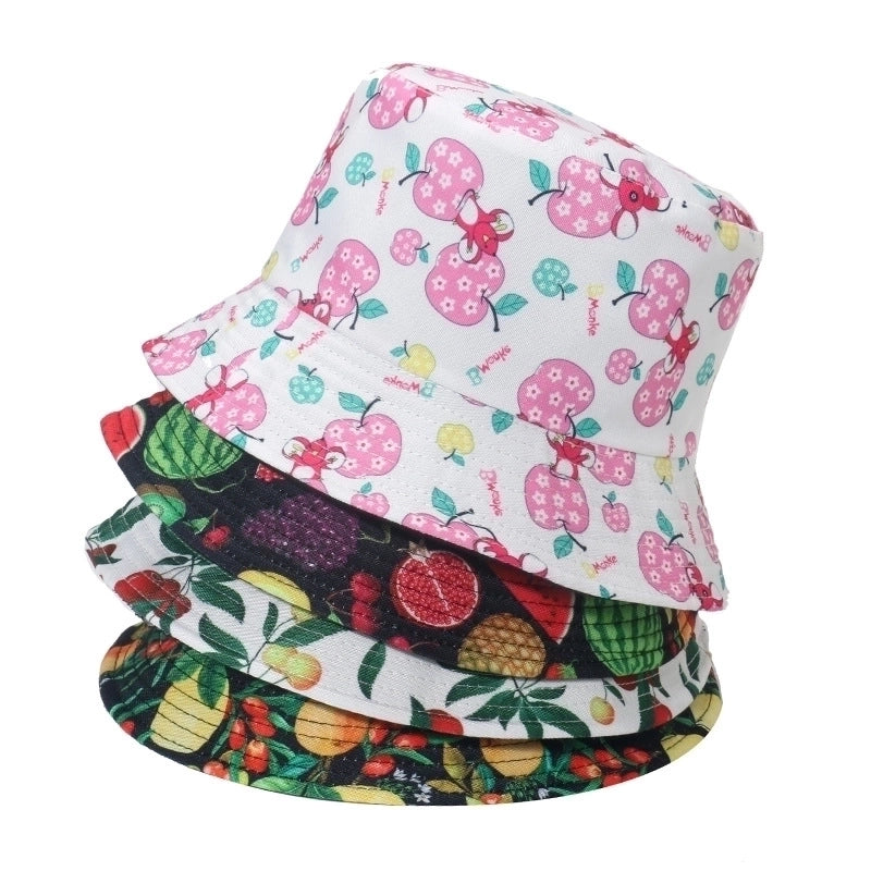 Women's Casual Streetwear Fruit Flat Eaves Bucket Hat