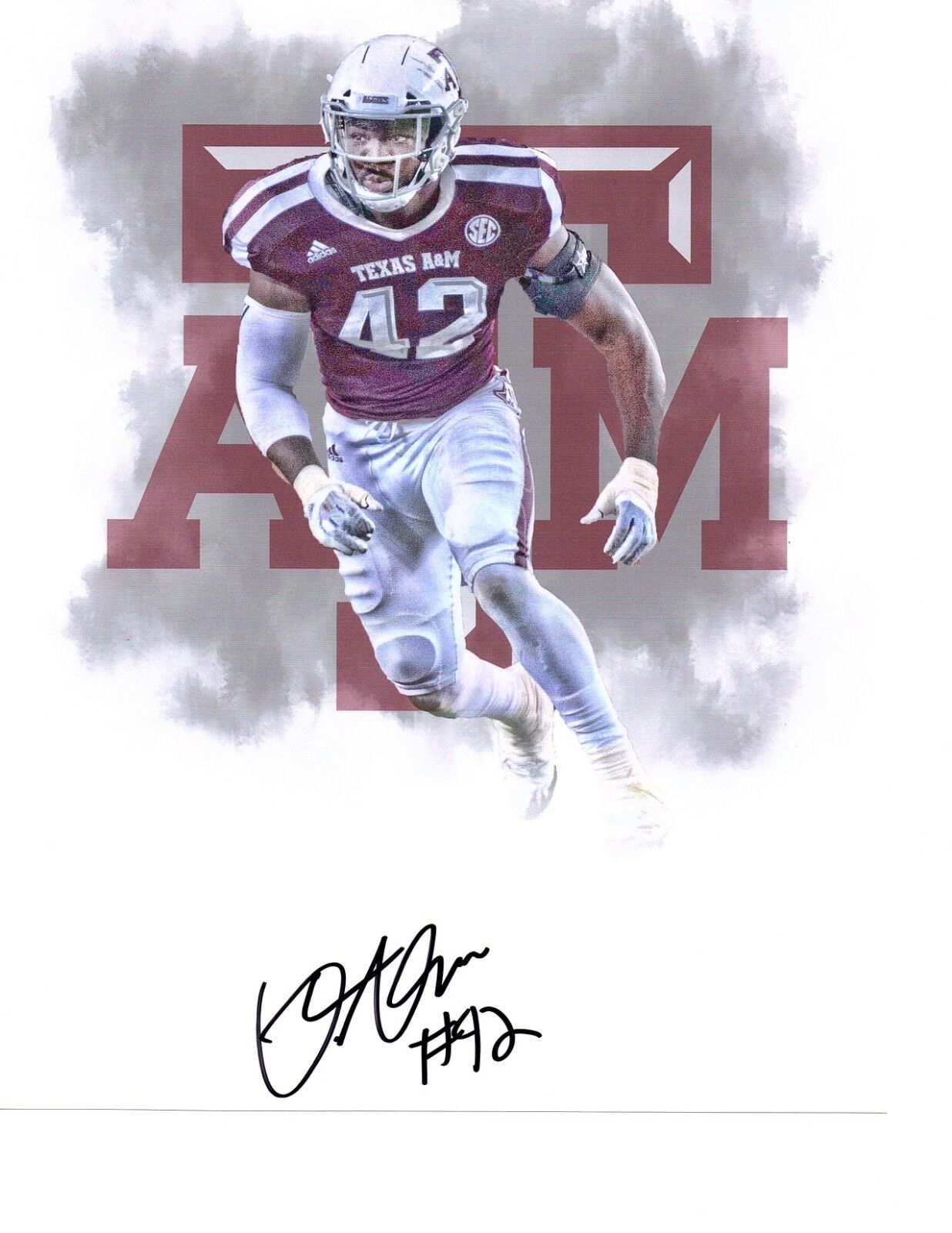 Otari Alaka Texas A&M Aggies signed autographed 8x10 football Photo Poster painting Gig Em