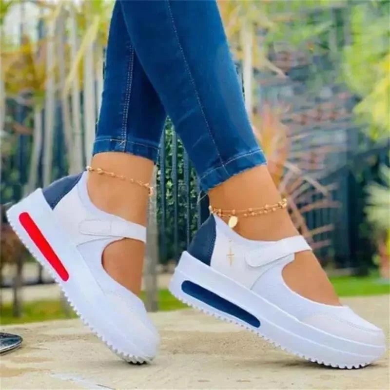 Qjong 2021 Women Sneakers Lace-Up Platform Sports Shoes for Women Breathable Ladies Sneakers Leopard Print Women's Vulcanize Shoes