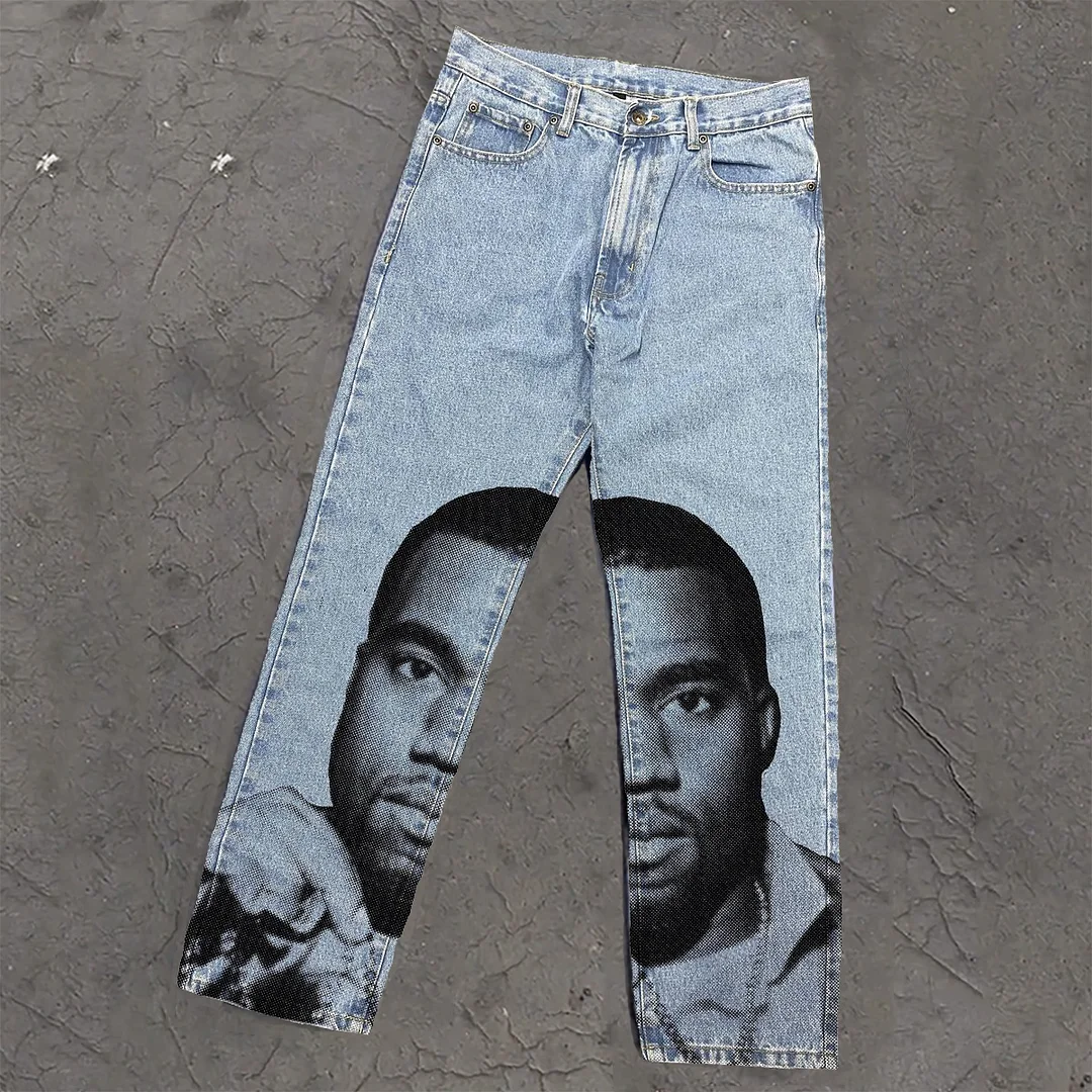 Kanye West Print Pocket Jeans