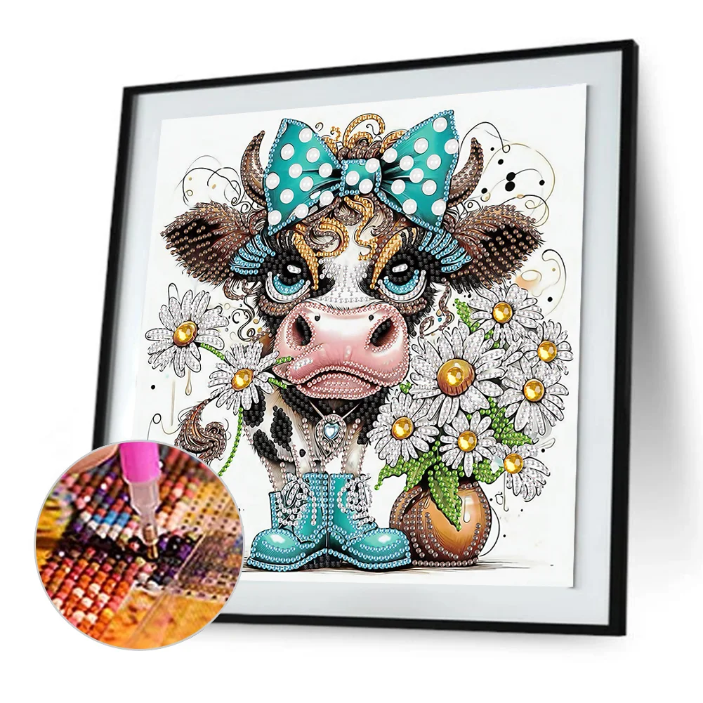 Diamond Painting - Partial Special Shaped Drill - Cow(Canvas|30*30cm)
