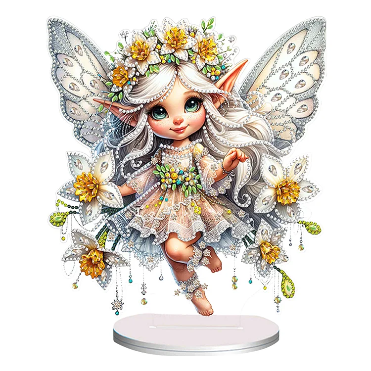 Flower Fairy Special Shaped Double Sided Diamond Painting Tabletop Ornaments Kit