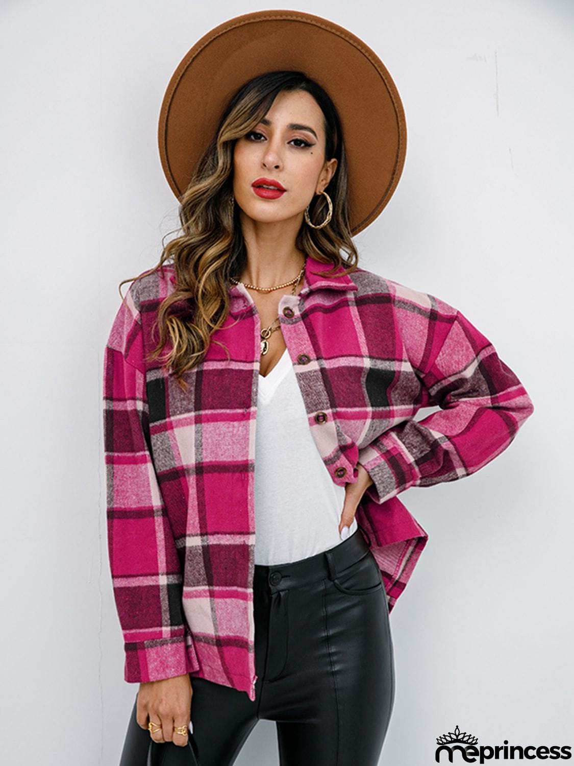 Plaid Button-Down Jacket