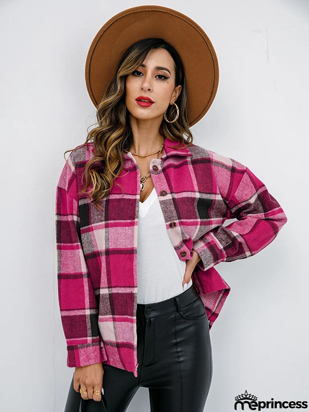 Plaid Button-Down Jacket