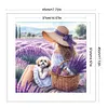 Girl And Puppy In Flower Field-11CT Stamped Cross Stitch 40*40cm/15.75*15.75in