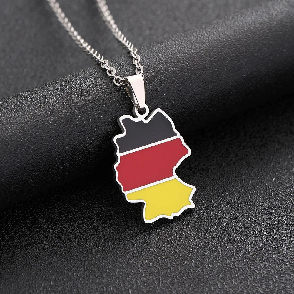 Unisex Stainless Steel Germany Map Necklace