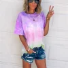 Gioiacombo&trade; Maglietta con stampa tie-dye da donna alla moda