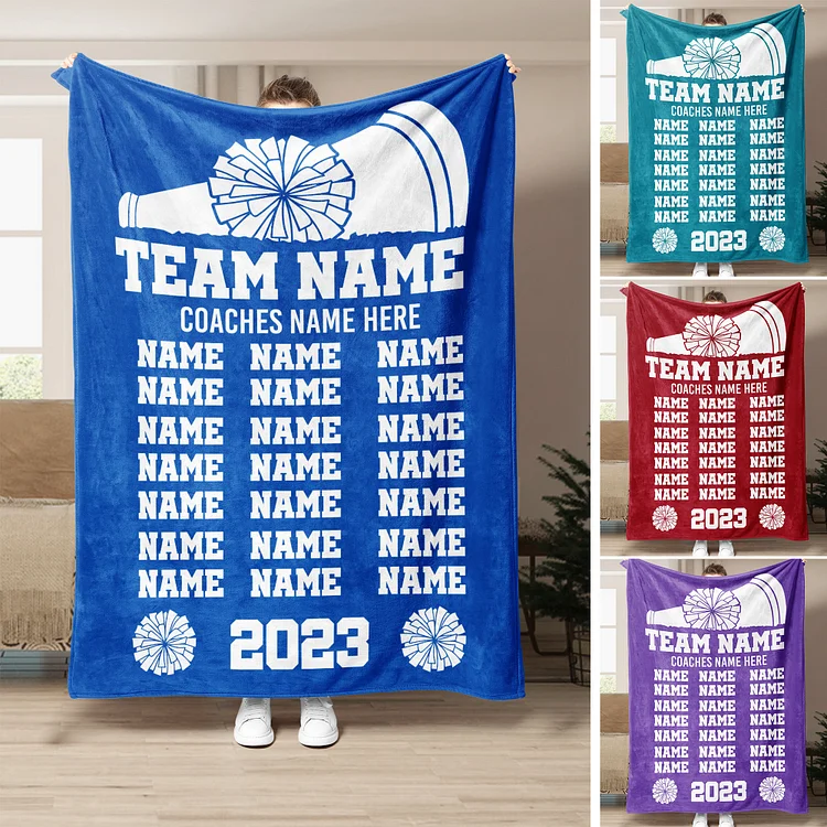 Personalized Cheerleading Blanket, Cheer Team Soft Cozy Blankets | BKKid426