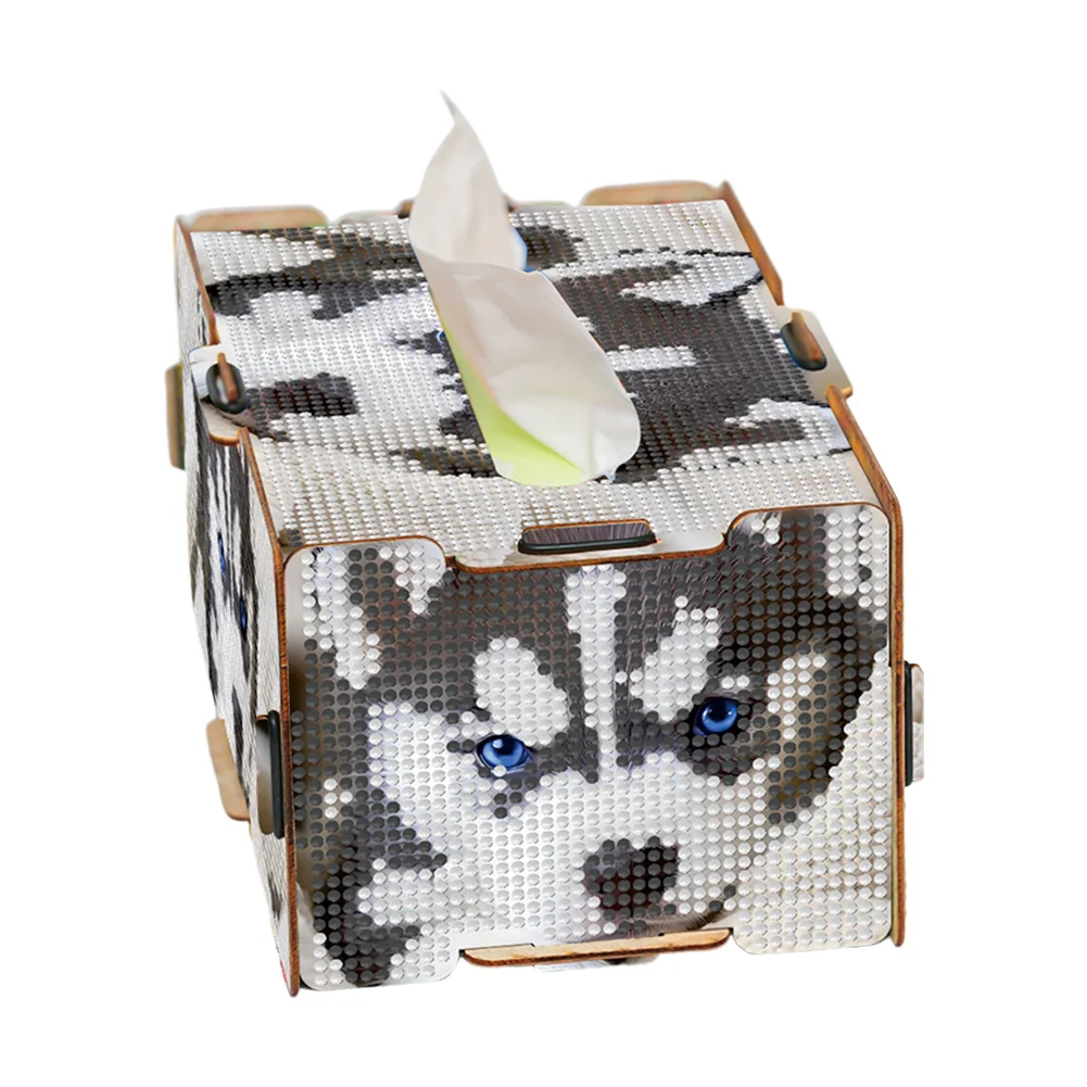 Diamond Painting Tissue Box Kits Decorative Rhinestone Craft Kit (Husky)