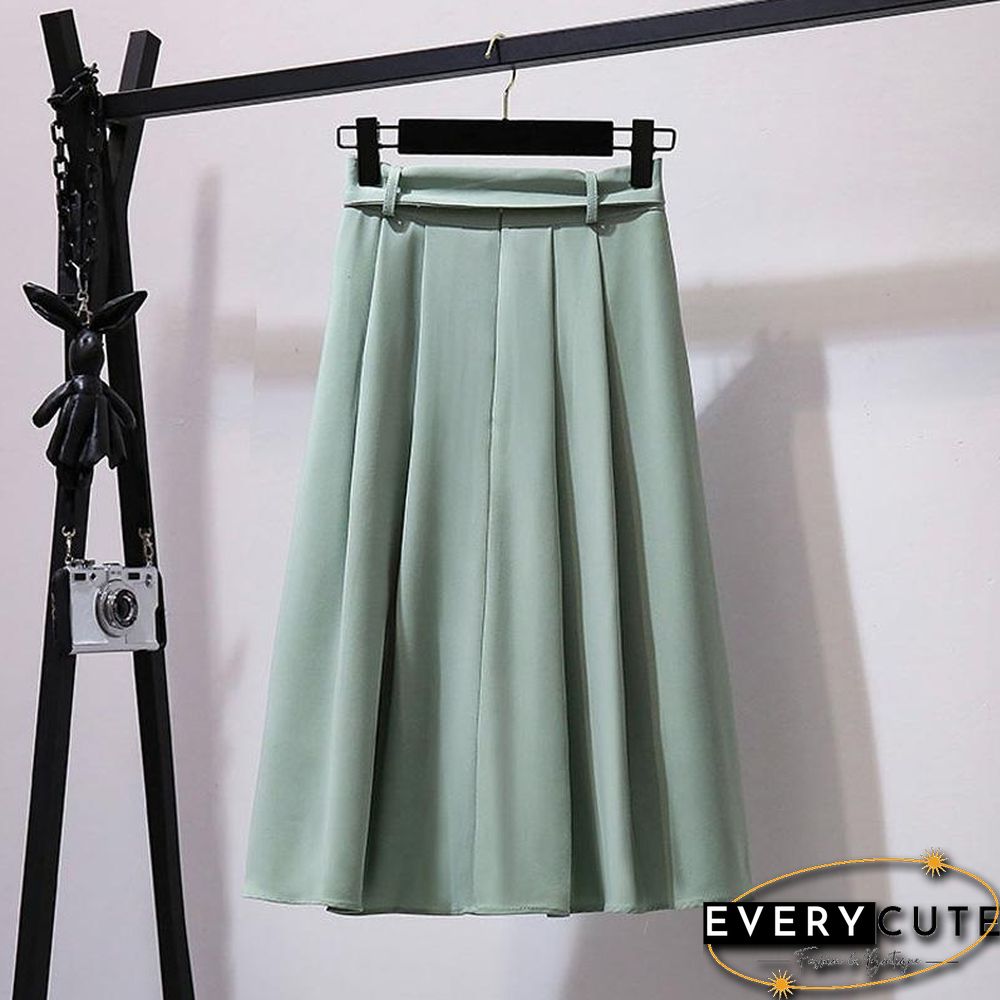 Chic Chiffon Blouse+Belt Skirt P10741