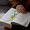 (US Local)4Pcs Special Shape Sunflower Feather Diamond Painting Bookmark Art Projects