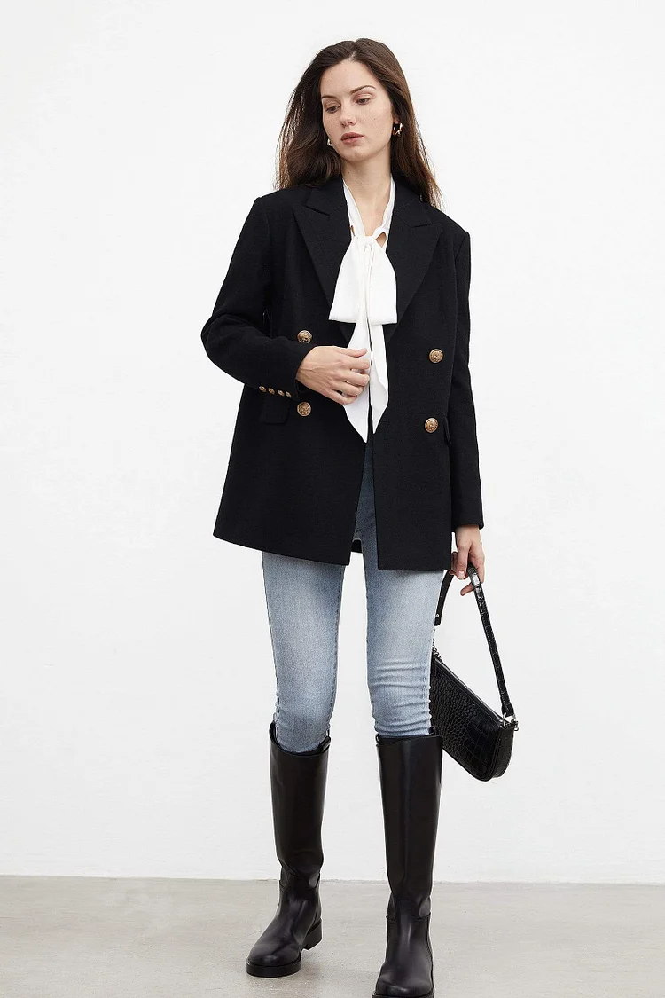 Hannah Black Blazer Jacket QueenFunky