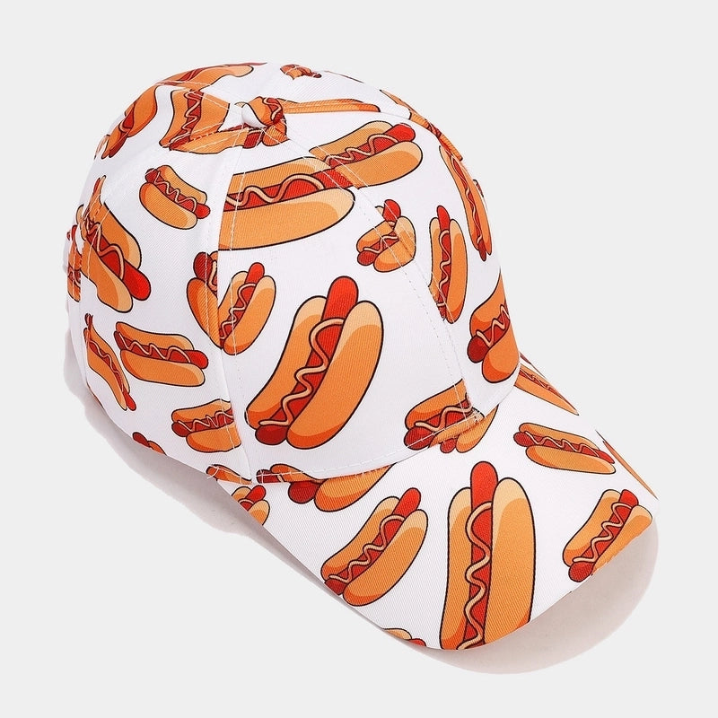 Women’s Minimalist Classic Style Color Block Printing Curved Eaves Baseball Cap