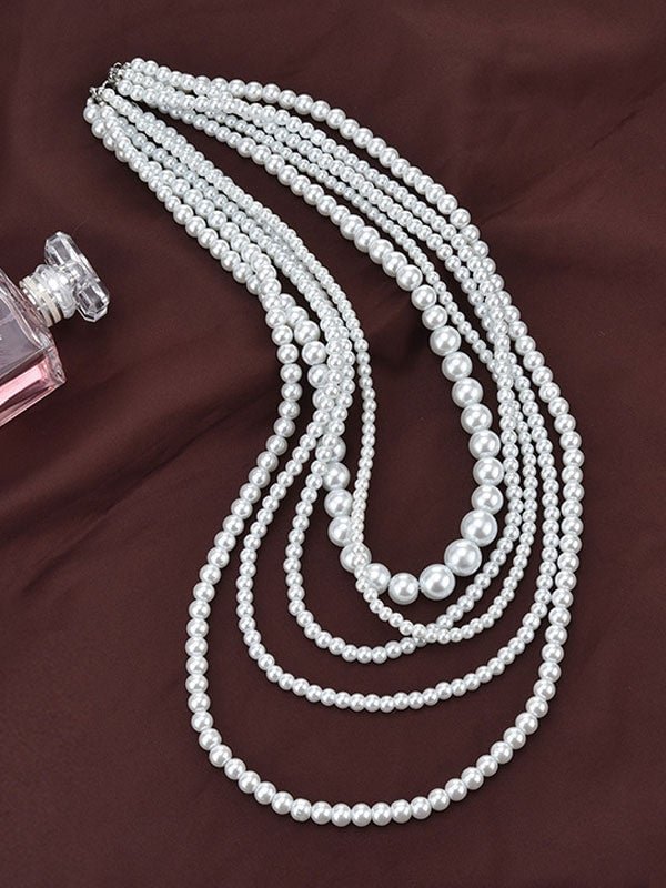 Charleston Necklace Gatsby Costume Pearls Vintage 1920's Women Retro Jewelry Novameme