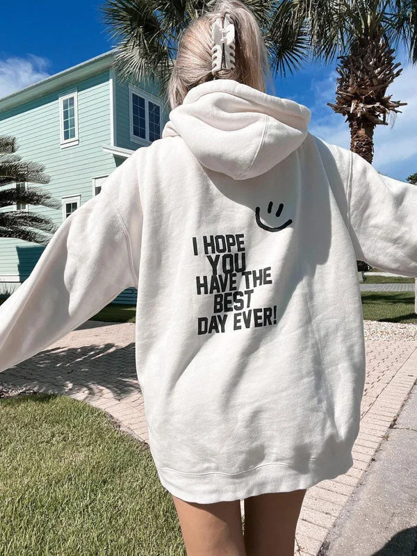 Brownm Style Fleece-lined Loose Hooded Fashionable Sweaters