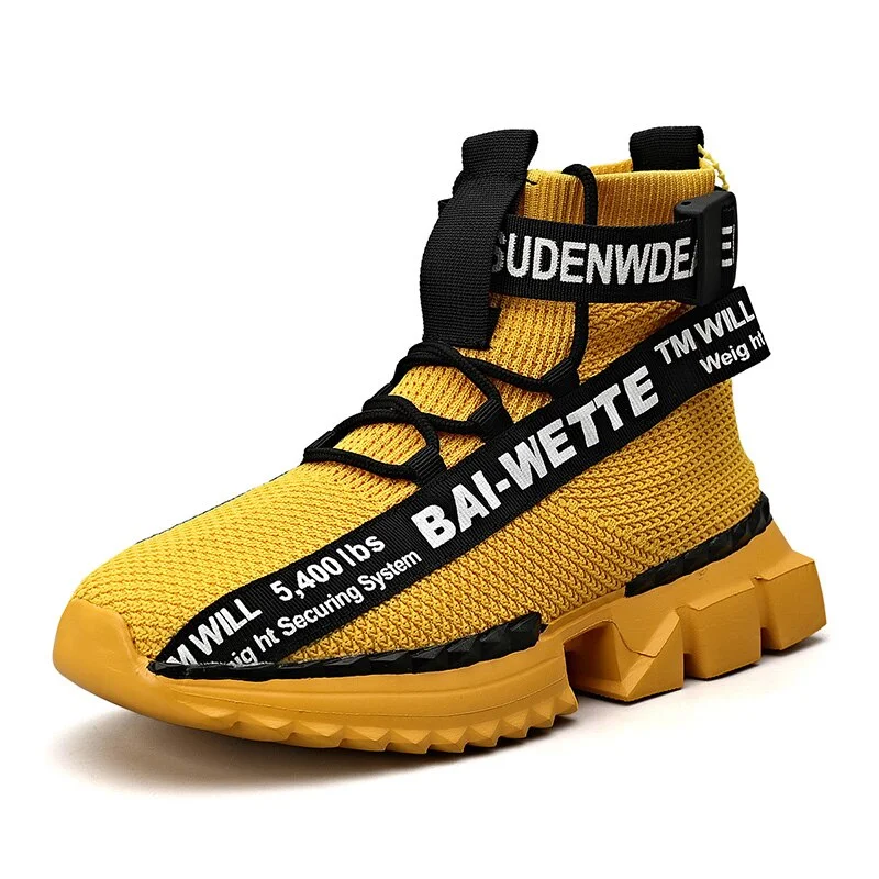 Fashion High Top Sock Breathable Casual Men Shoes 2020 New Man Sneakers Black and White Soft Lightweight Big Size Zapatos Hombre