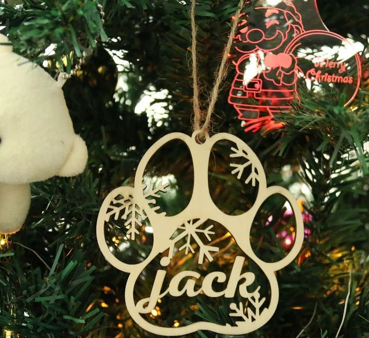 PERSONALIZED DOG/CAT PAW CHRISTMAS ORNAMENT