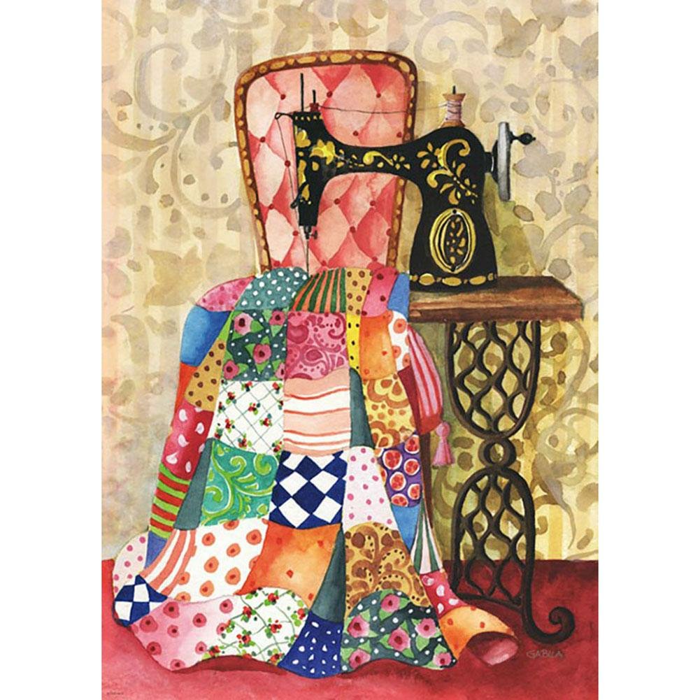 Diamond Painting - Full Round Drill - Sewing Machine(40*30cm)