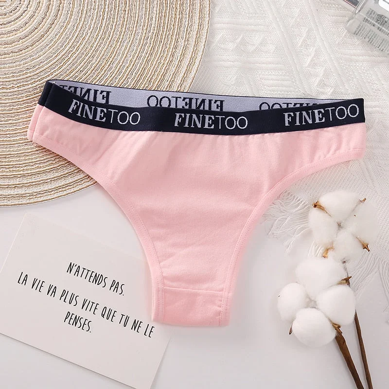 FINETOO Cotton Brazilian Panties Women M-XL Low-Rise Underwear Ladies Soft Underpants Female Panty Lingerie Cotton Panties 2021