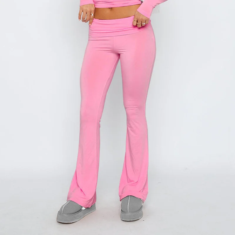 Nigikala Nigikala New Casual Wind Low-Rise Horn Pants Fashion Thin Solid Pants Set Women