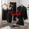 Triumph-seksowny komplet piżam z lodowego jedwabiu, pięcioczęściowy (z wkładkami laktacyjnymi)