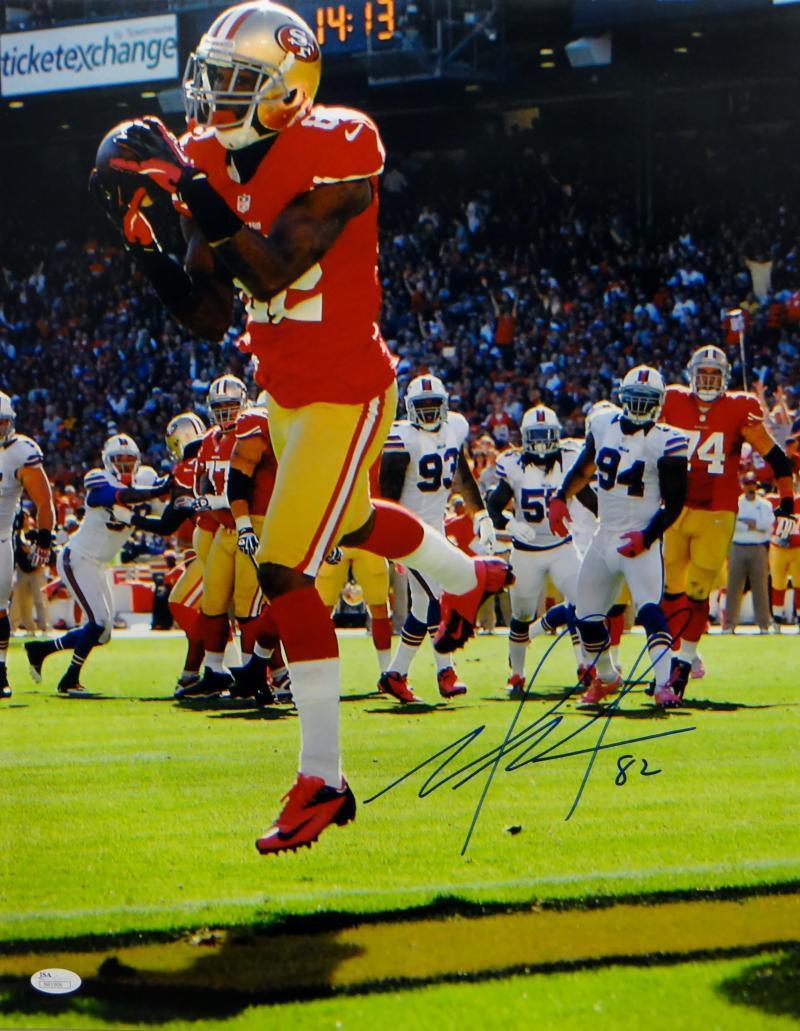 Mario Manningham Autographed 49ers 16x20 Catch Against Bills Photo Poster painting- JSA Auth