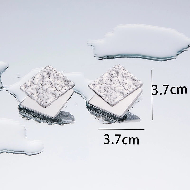 1 Pair Minimalist Geometric Plating Titanium Steel 18K Gold Plated Ear Studs