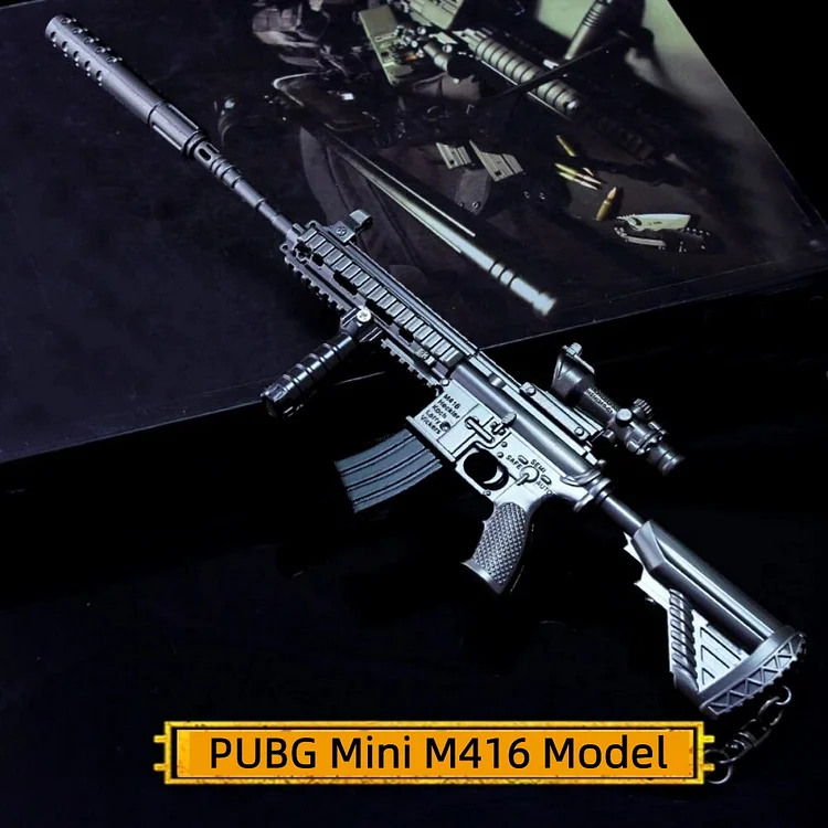 ToyTime Mini M416 Keychain PUBG Gun Model M416 Toy Keychain Toy Gun Model Collection No Shooting Toy